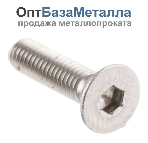 Винт DIN 7991 потайная головка, внутр. шестигранником A2-70 AISI 304 8*50 100штук