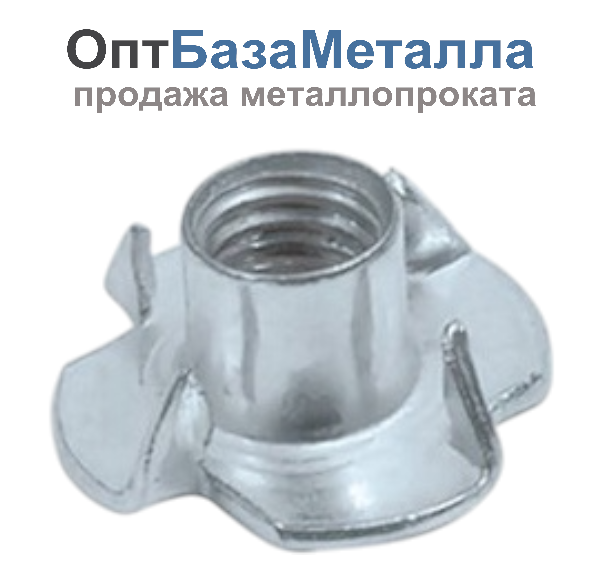 Гайка мебельная врезная 10 оцинкованный DIN 1624