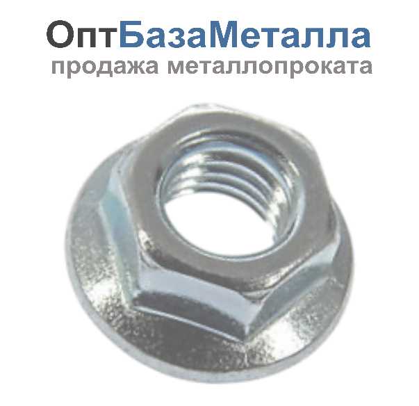 Гайка с фланцем 14 оцинкованный DIN 6923