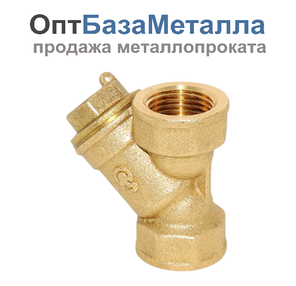 Фильтр сетчатый Y-обр латунь Ду 40 Ру16 G1 1/2" ВР ФСО со сливной пробкой Цветлит ZW40016, DN 40