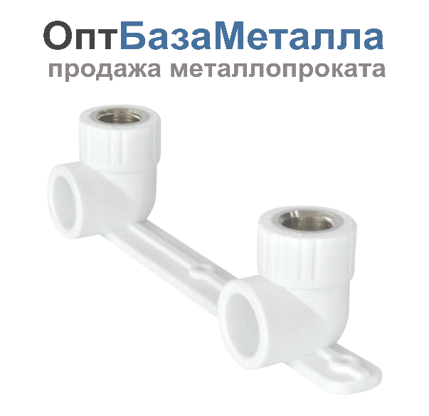 Планка PP-R монтажная белая ВР Дн 25x1/2" Ру25 под смеситель с водорозетками RTP РосТурПласт 10702