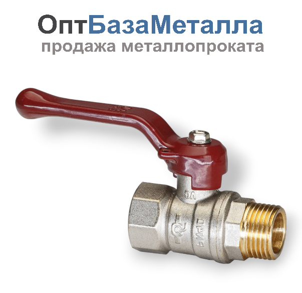 Кран шаровой латунный никельсодержащийь Temper Ду 15 1/2” PN40, ВН/НР, рычаг 8815ВНР1240, DN 15, 1/2 дюйма