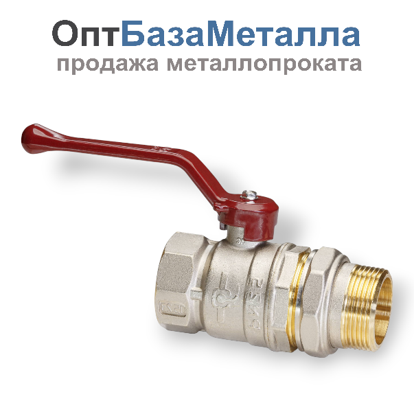 Кран шаровой латунный никельсодержащийь Temper Ду 32 1 1/4” PN25, ВР/НР американка, рычаг 8832ВАР11425, DN 32