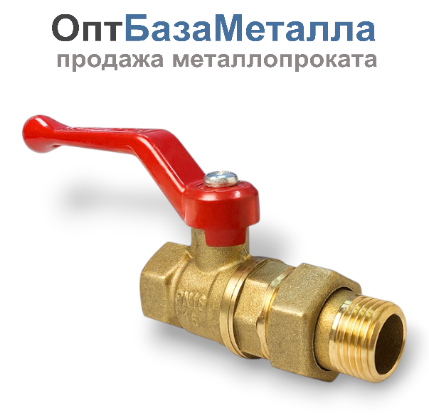 Кран шаровой латунь 11Б27фт1М Ду20 Ру40 ВР/Американка рычаг VALFEX VF.225.LR1.034, DN 20, 3/4 дюйма