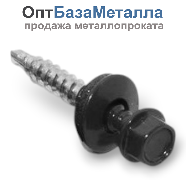 Саморез кровельный 4.8х29 RAL 8019 по дереву