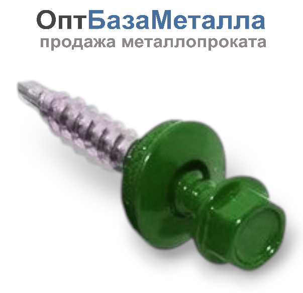 Саморез кровельный 4.8х35 RAL 6002 по дереву