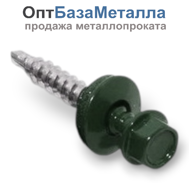 Саморез кровельный 4.8х29 RAL 6005 по дереву